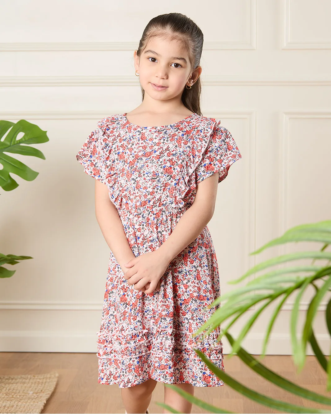Girls Multicolour Floral Print Dress sold by Redtag product image thumbnail 2