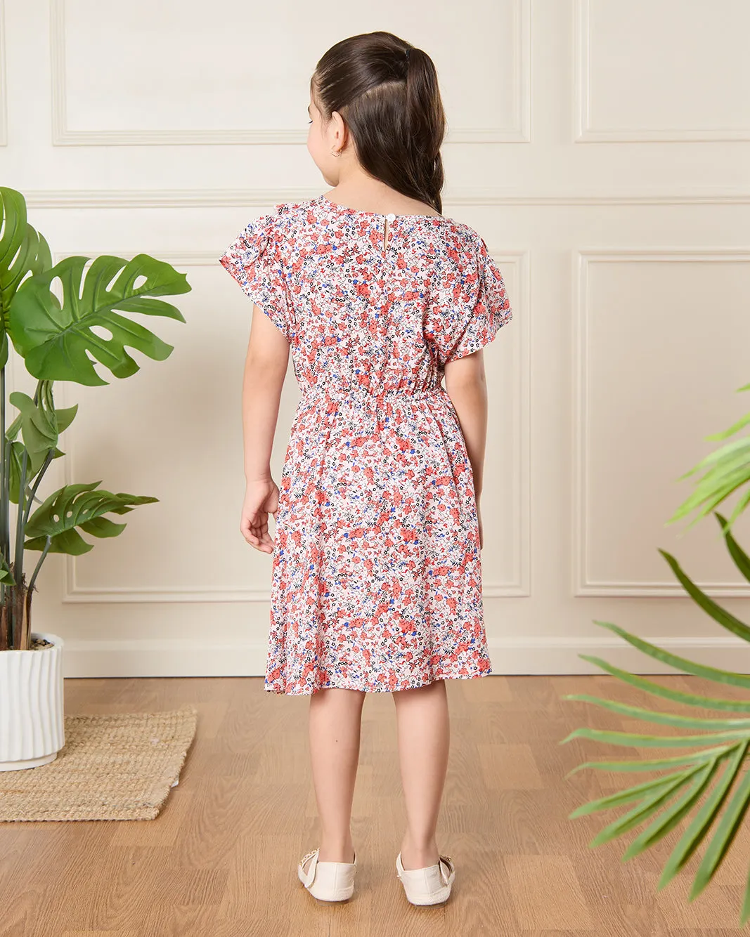 Girls Multicolour Floral Print Dress sold by Redtag product image thumbnail 3