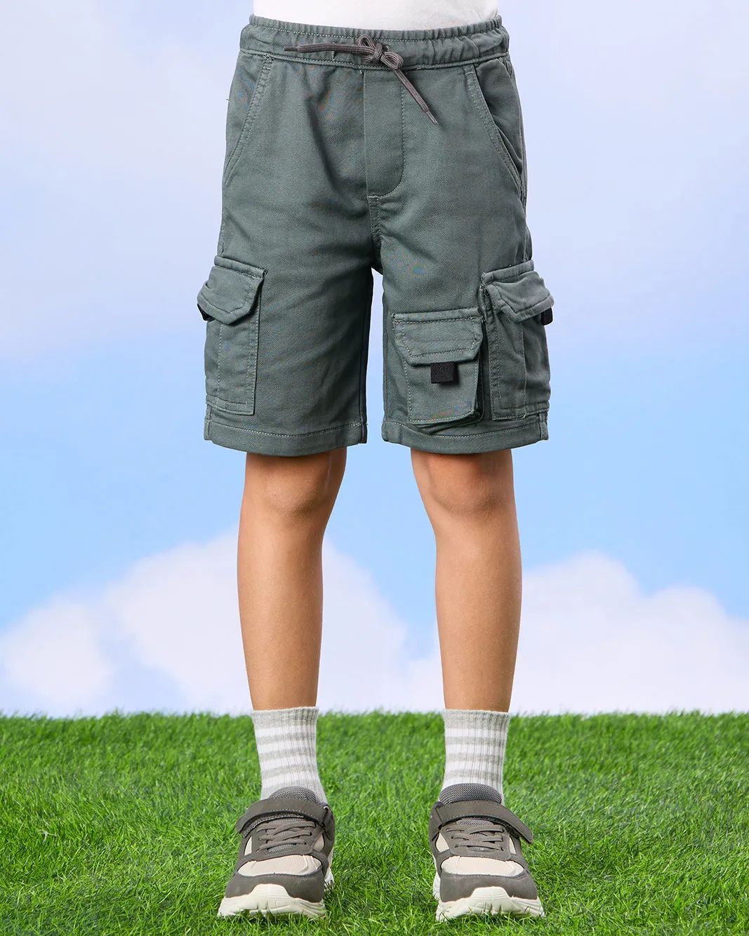 Boys Grey Pull On Shorts With Cargo Pocket sold by Redtag