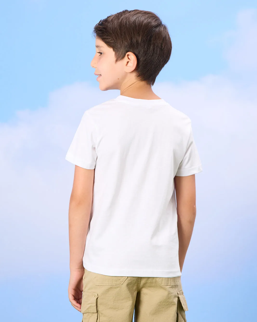 Boys White Shark Print T-Shirt sold by Redtag product image thumbnail 3