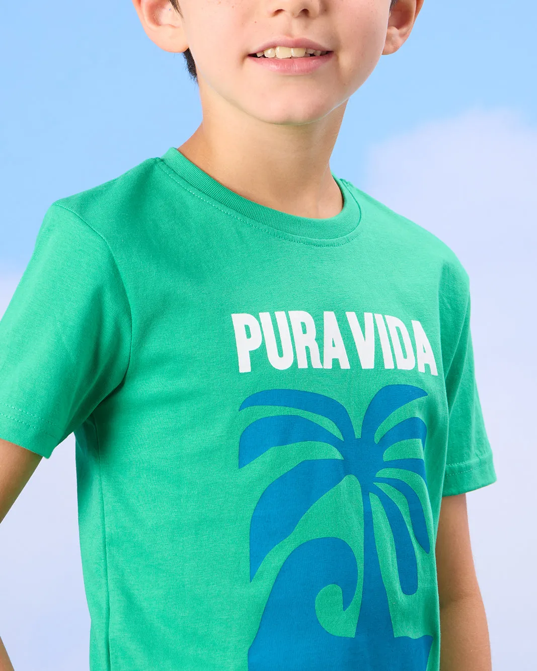 Boys Blue Pura Vida Print T-Shirt sold by Redtag product image thumbnail 4