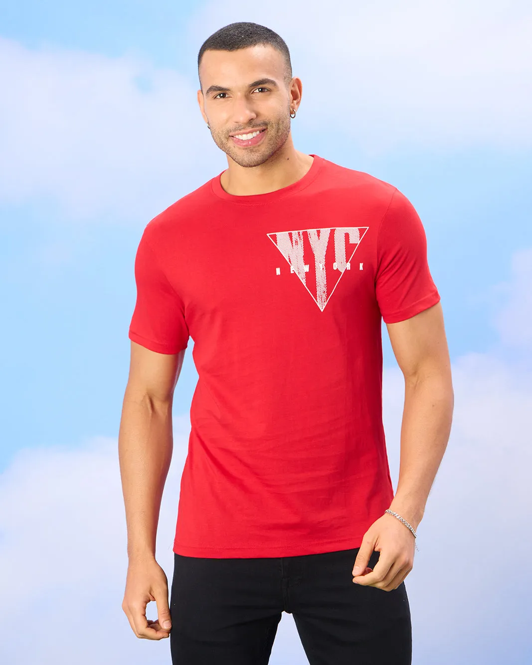 Men Red Graphic T-Shirt sold by Redtag