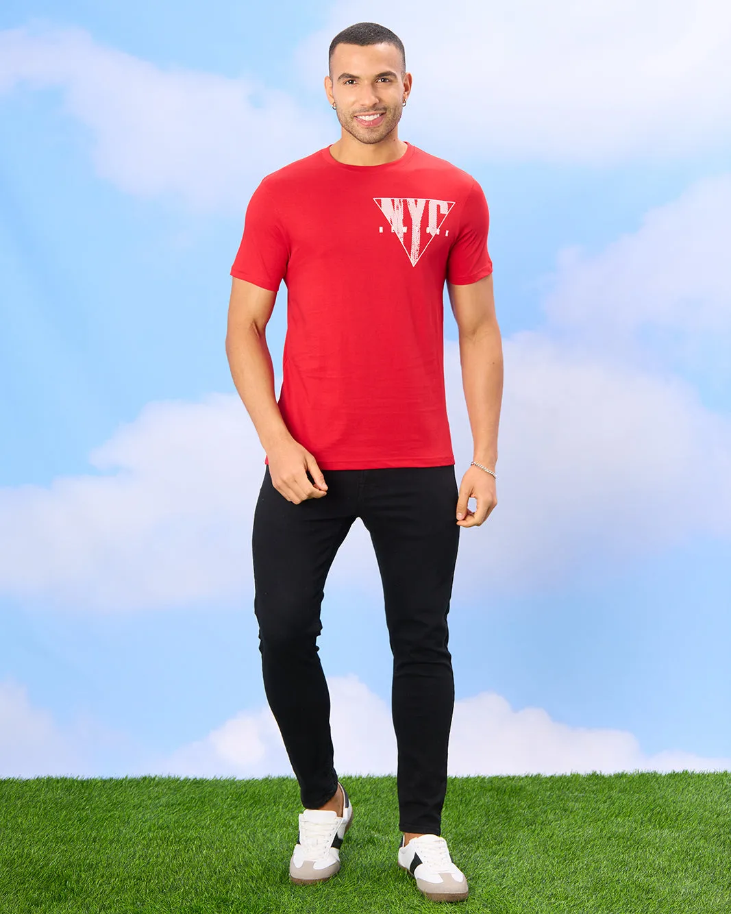 Men Red Graphic T-Shirt sold by Redtag product image thumbnail 2