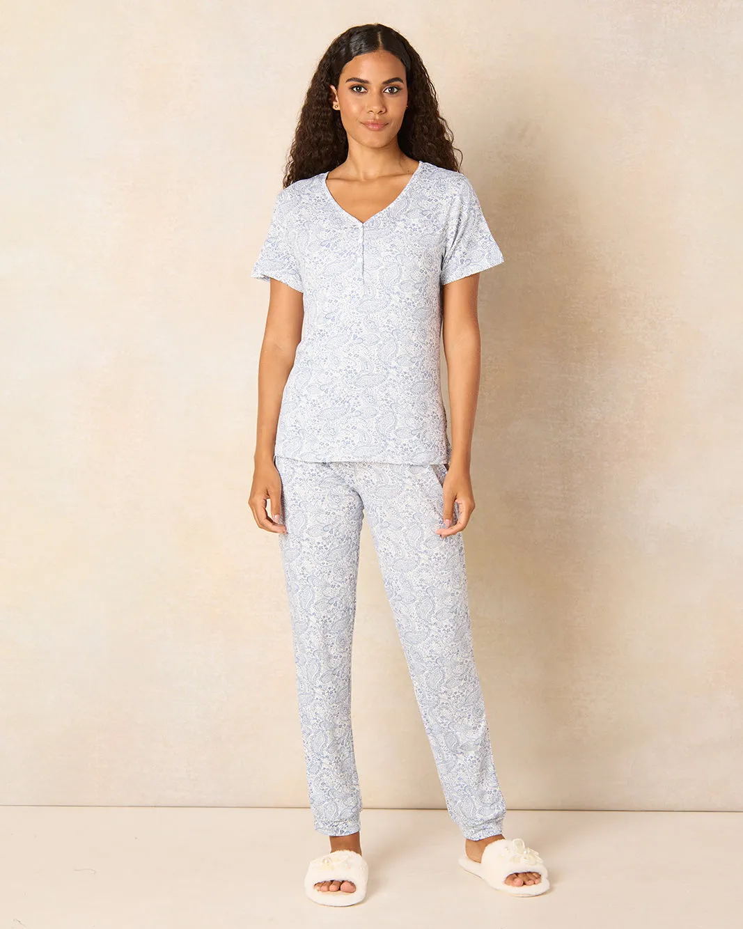 Women Grey Printed Pajama Set (2 Piece) sold by Redtag