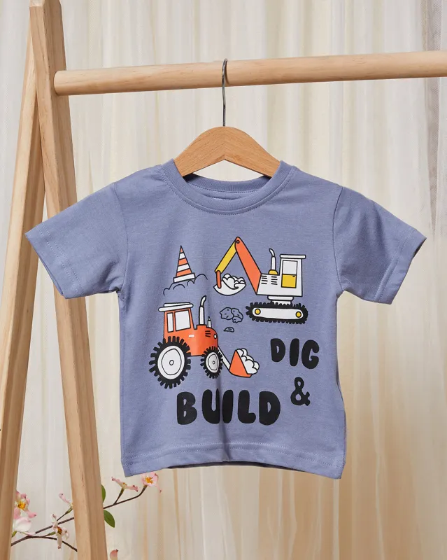 Infant Boys Purple Printed T-Shirt sold by Redtag