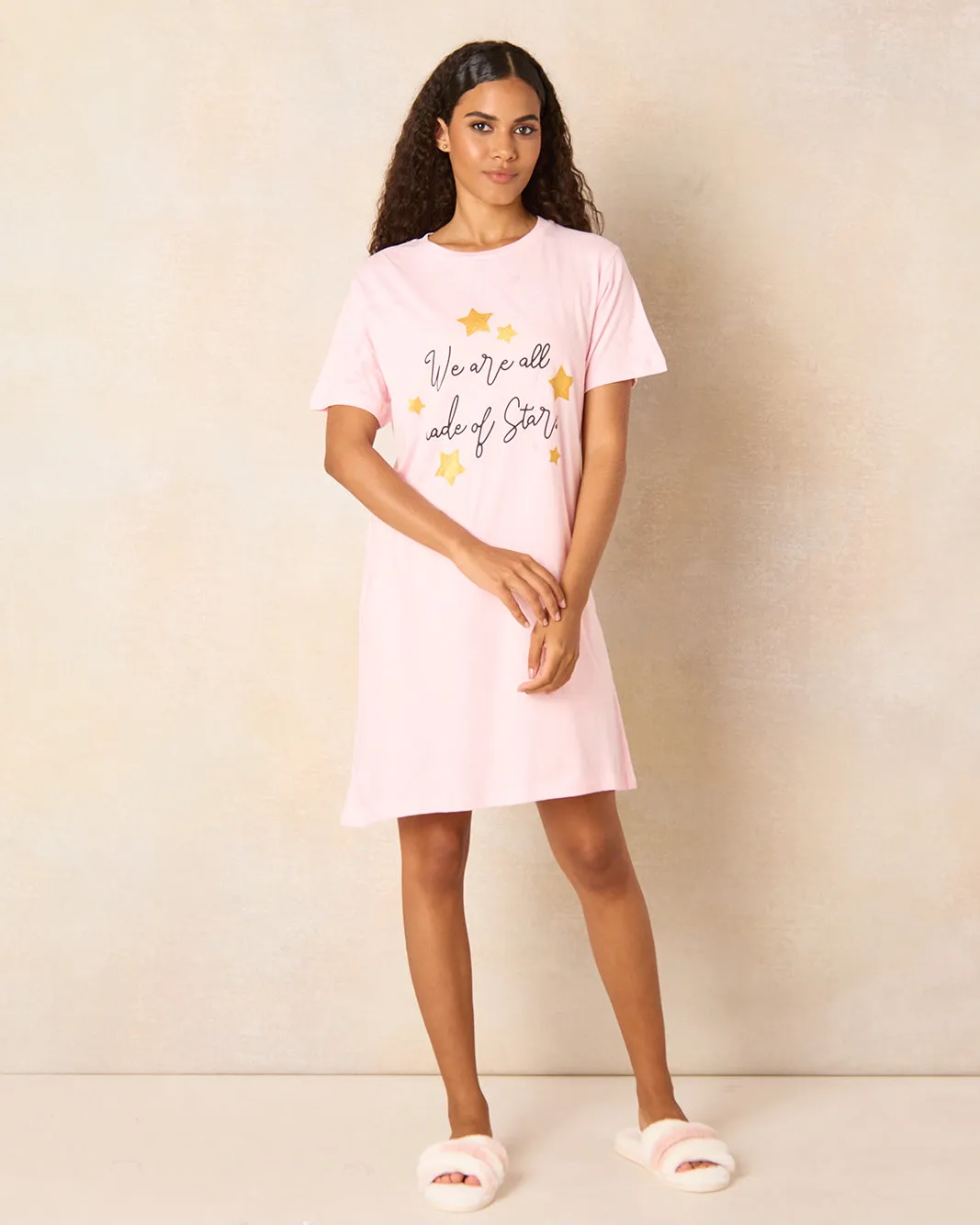 Women Pink Stars Print Nightshirt sold by Redtag product image thumbnail 2