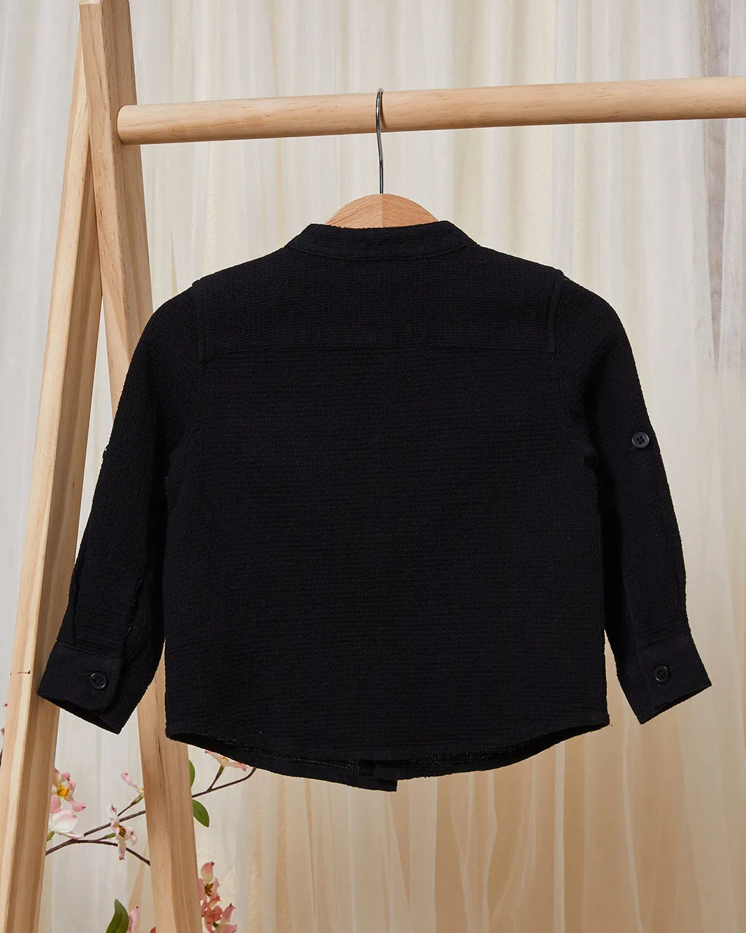 Infant Boys Black Mandarin Casual Shirt sold by Redtag product image thumbnail 3