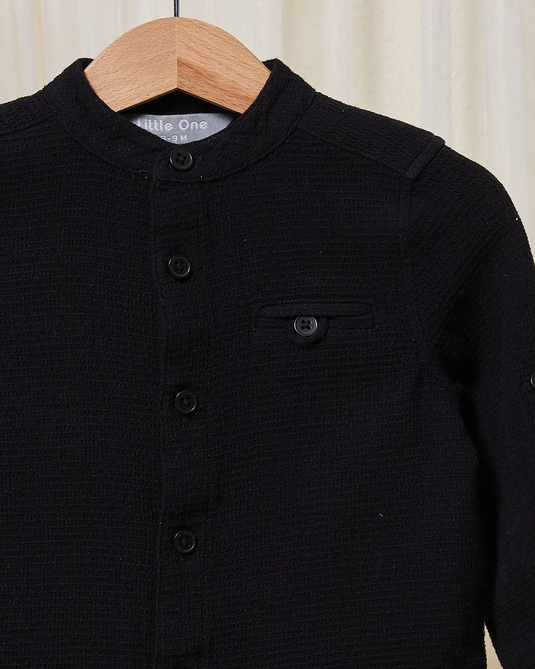 Infant Boys Black Mandarin Casual Shirt sold by Redtag product image thumbnail 2