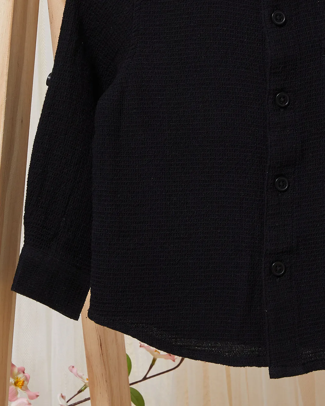 Infant Boys Black Mandarin Casual Shirt sold by Redtag product image thumbnail 4