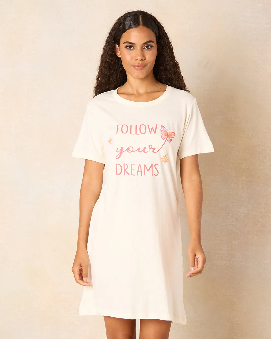 Women Pink Printed Nightshirt sold by Redtag