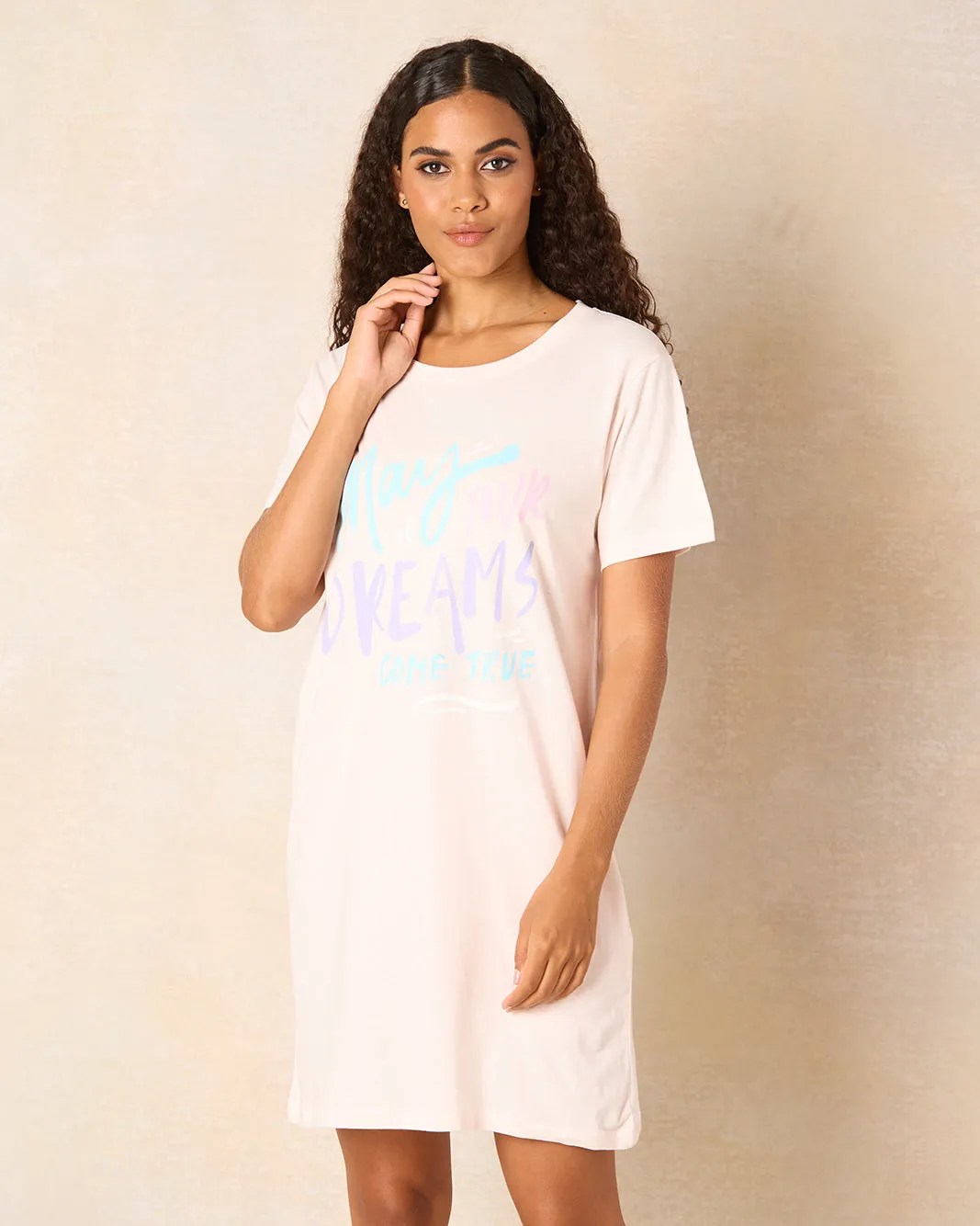 Women Pink Printed Nightshirt sold by Redtag