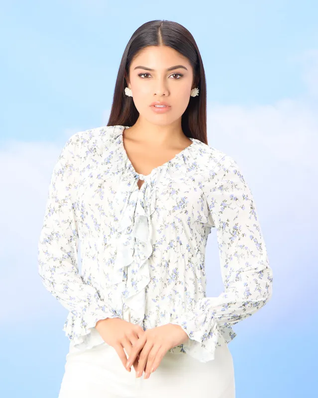 Women White Printed Top sold by Redtag