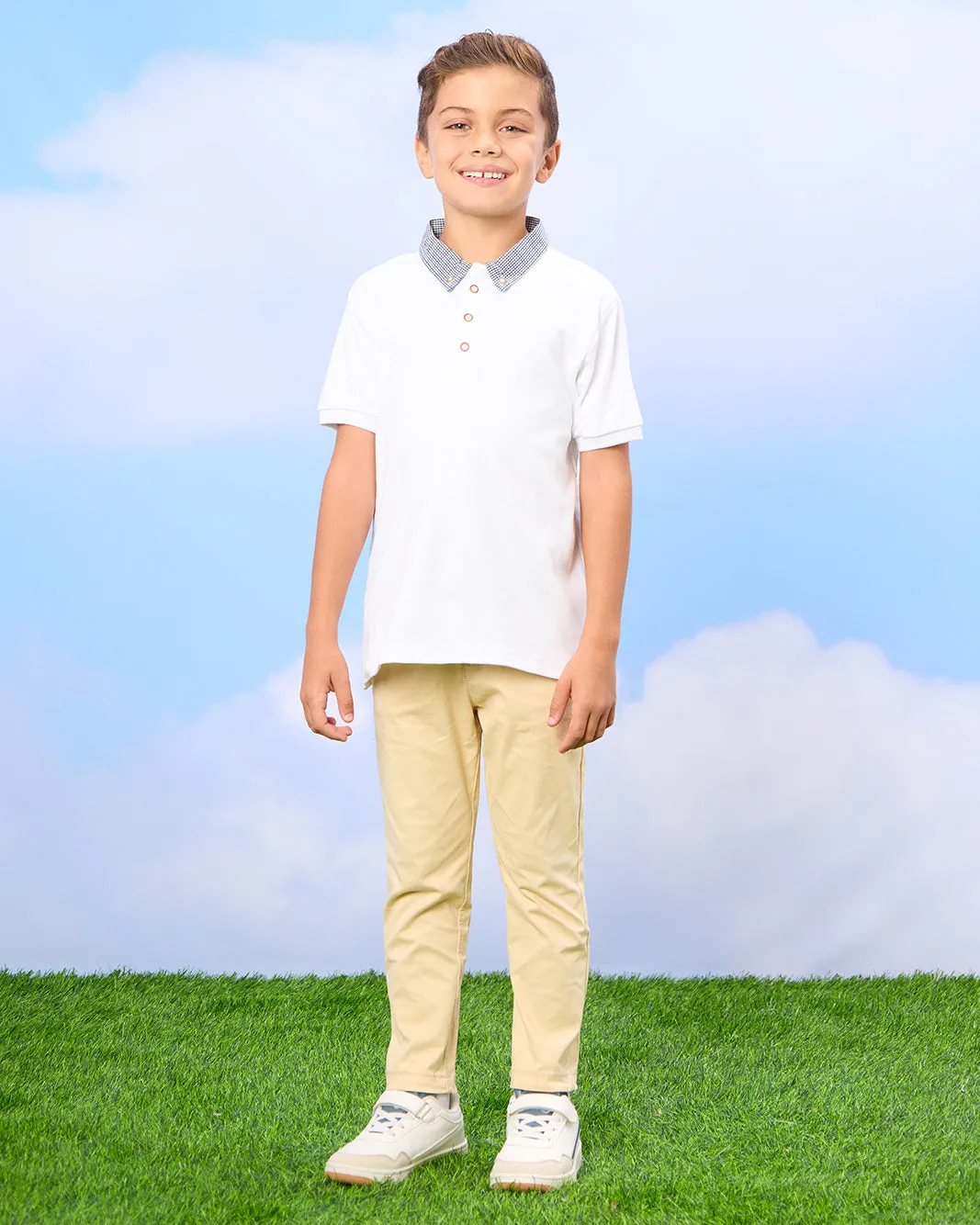 Boys White Polo Shirt sold by Redtag product image thumbnail 2