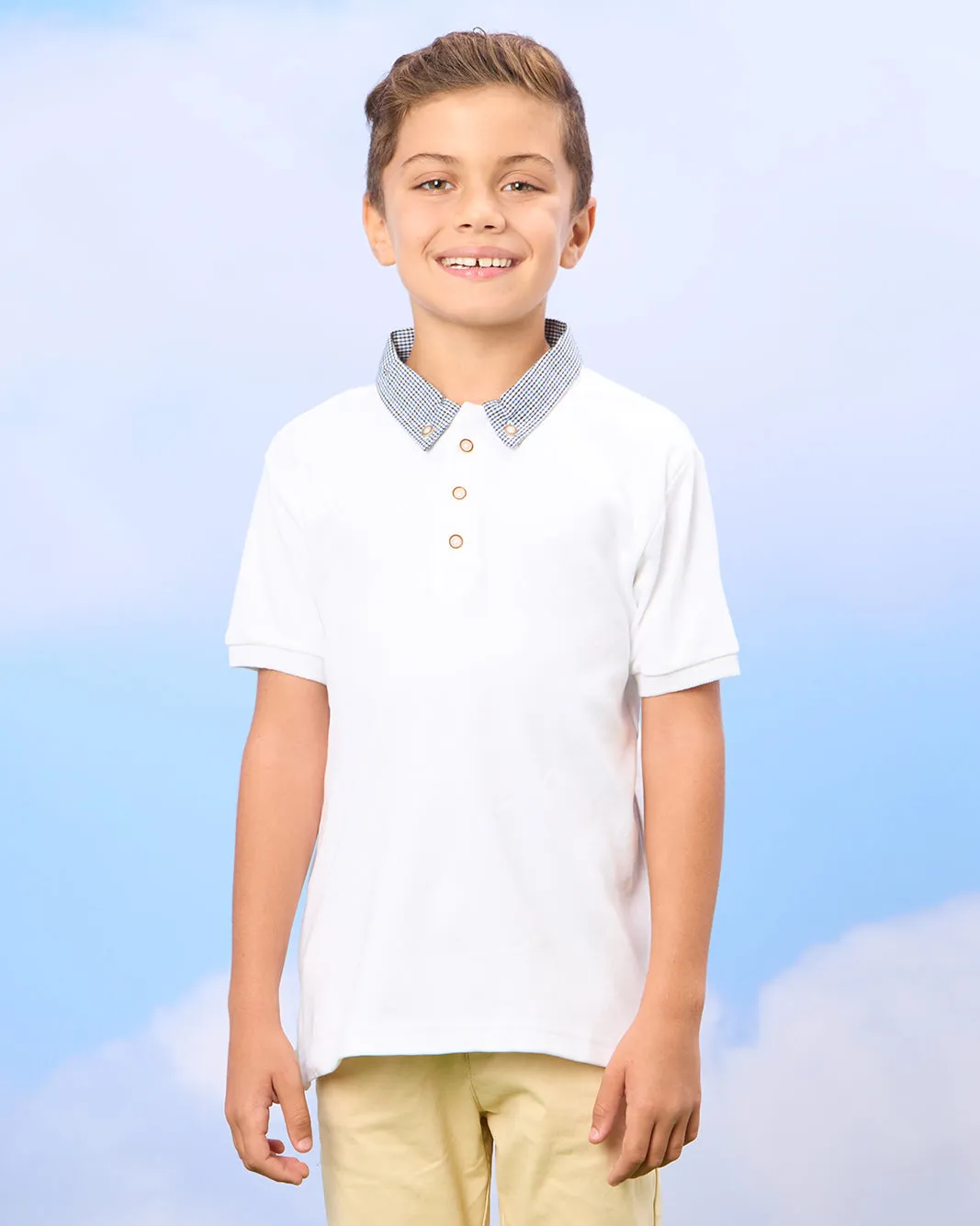 Boys White Polo Shirt sold by Redtag