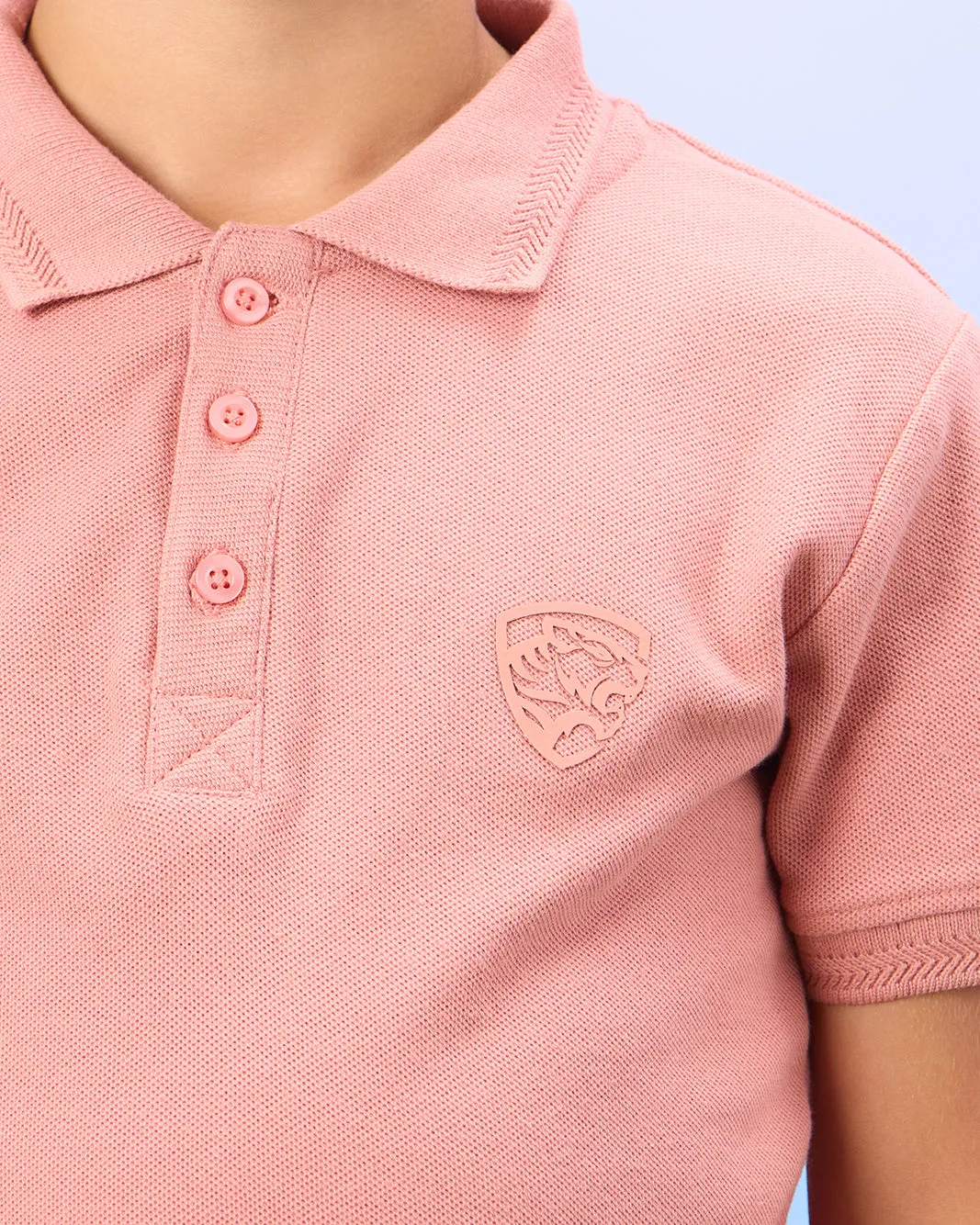 Boys Pink Solid Polo Shirt sold by Redtag product image thumbnail 4