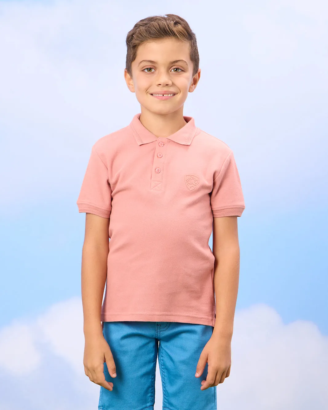 Boys Pink Solid Polo Shirt sold by Redtag