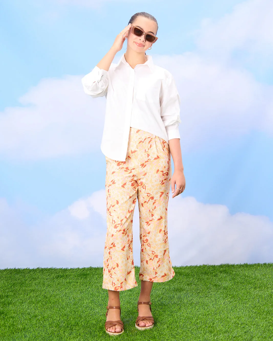 Senior Girls Apricot Printed Casual Trousers sold by Redtag product image thumbnail 2