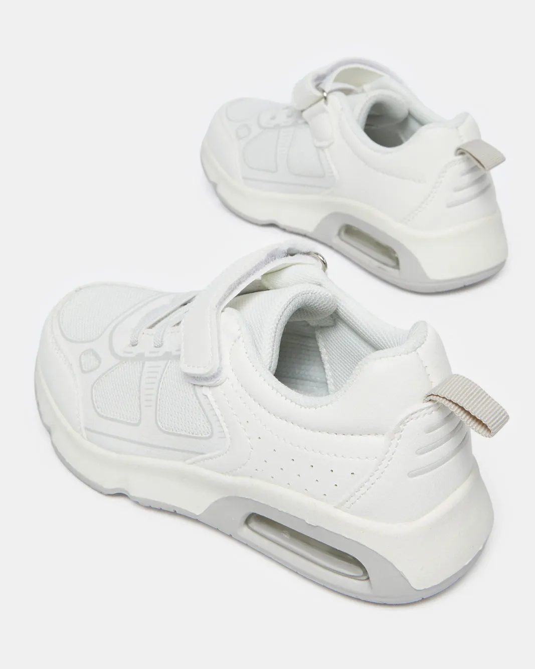 Boys White Material Block Trainers sold by Redtag product image thumbnail 4