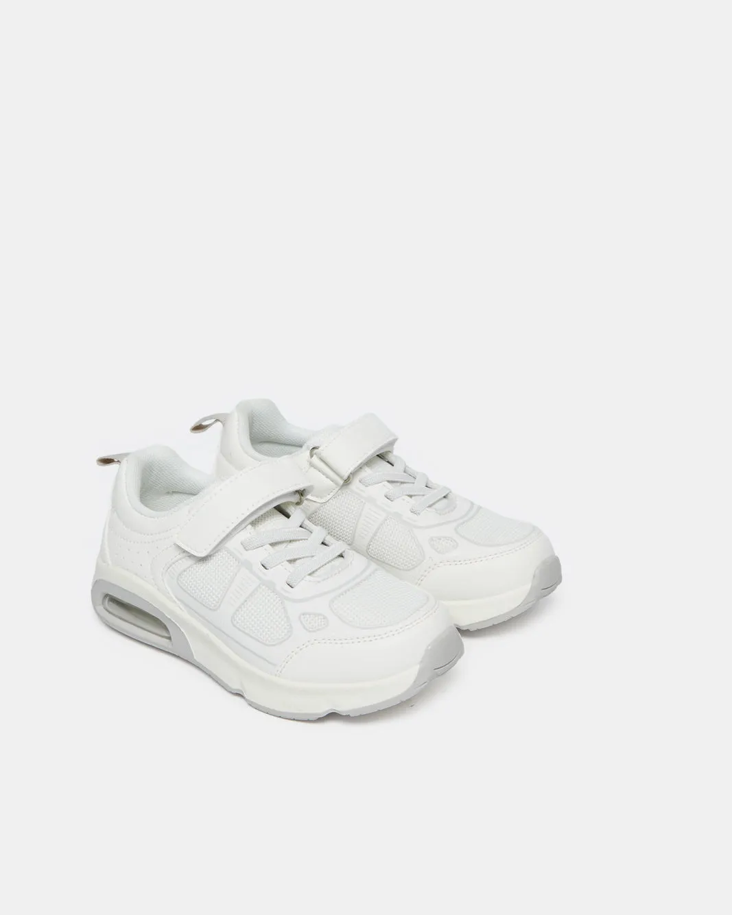 Boys White Material Block Trainers sold by Redtag product image thumbnail 2