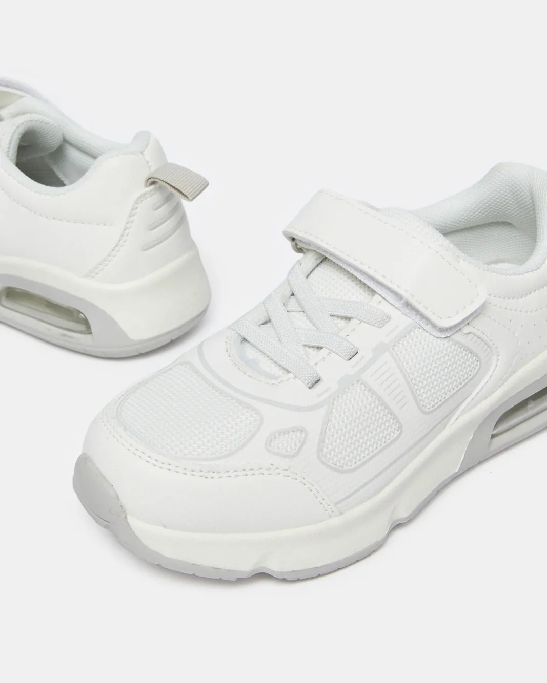 Boys White Material Block Trainers sold by Redtag product image thumbnail 3