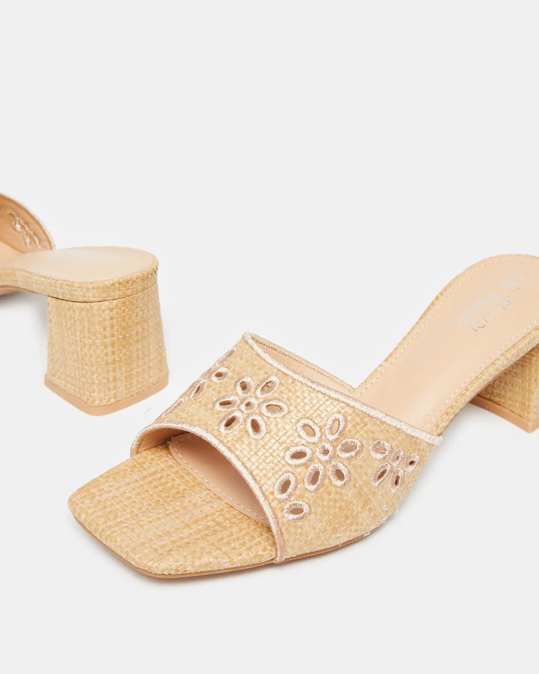 Women Beige Textured Cut Out Mule sold by Redtag product image thumbnail 3