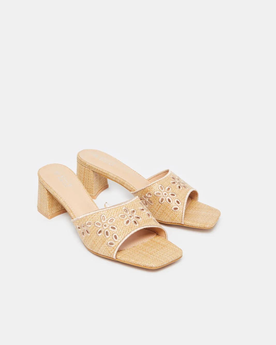 Women Beige Textured Cut Out Mule sold by Redtag product image thumbnail 2