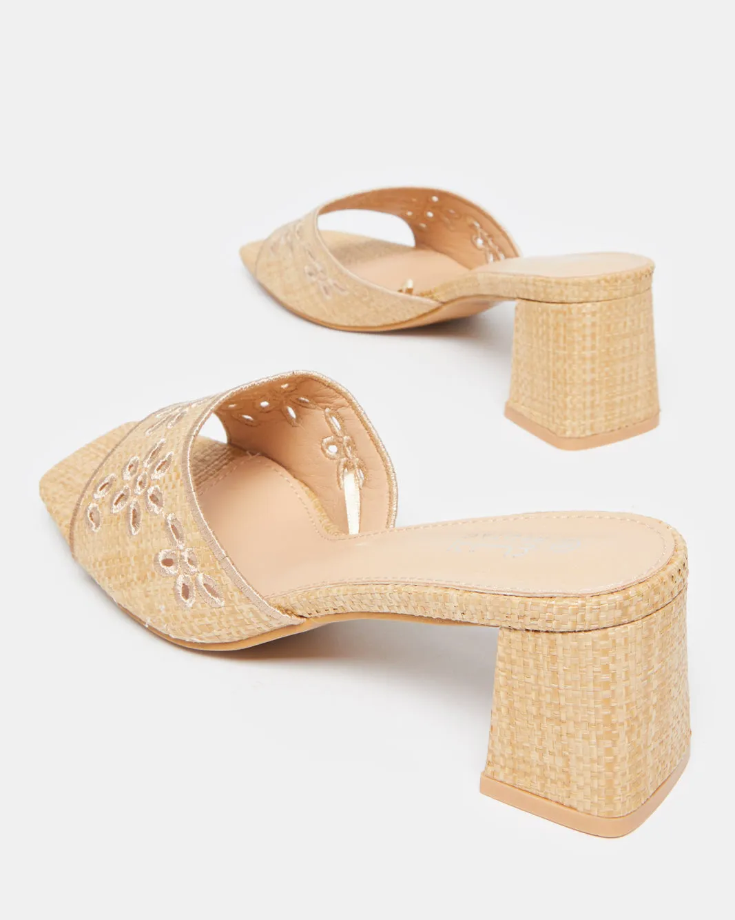 Women Beige Textured Cut Out Mule sold by Redtag product image thumbnail 4