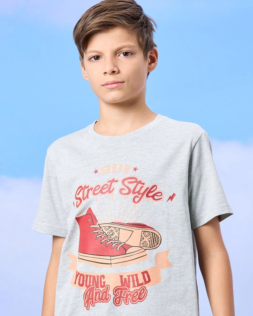 Senior Boys Grey Sneakers Print T-Shirt sold by Redtag product image thumbnail 4