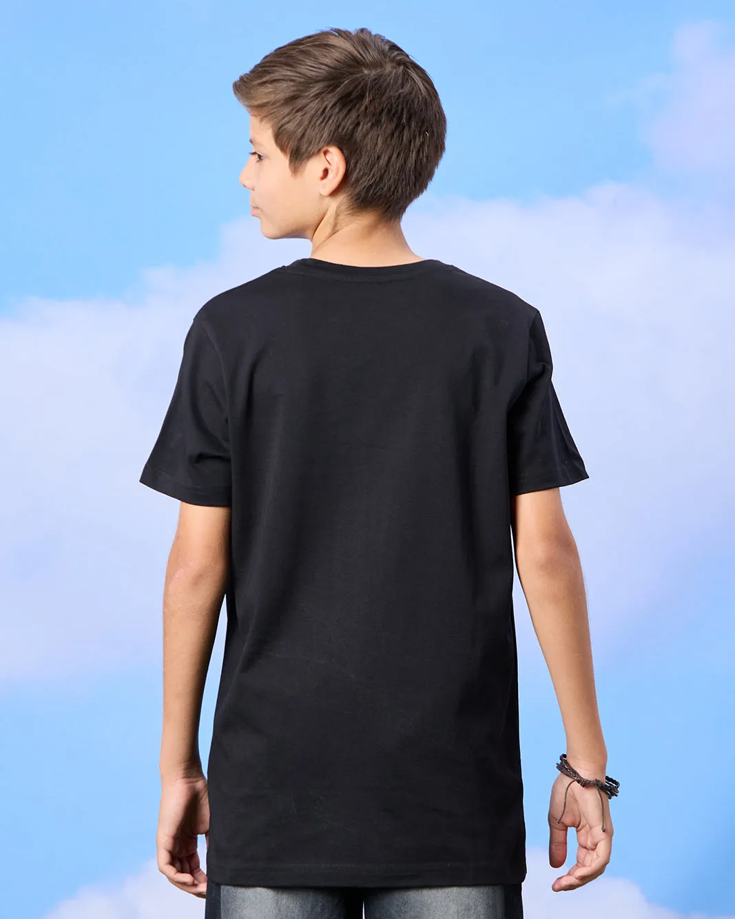 Senior Boys Black Tiger Face Print T-Shirt sold by Redtag product image thumbnail 3