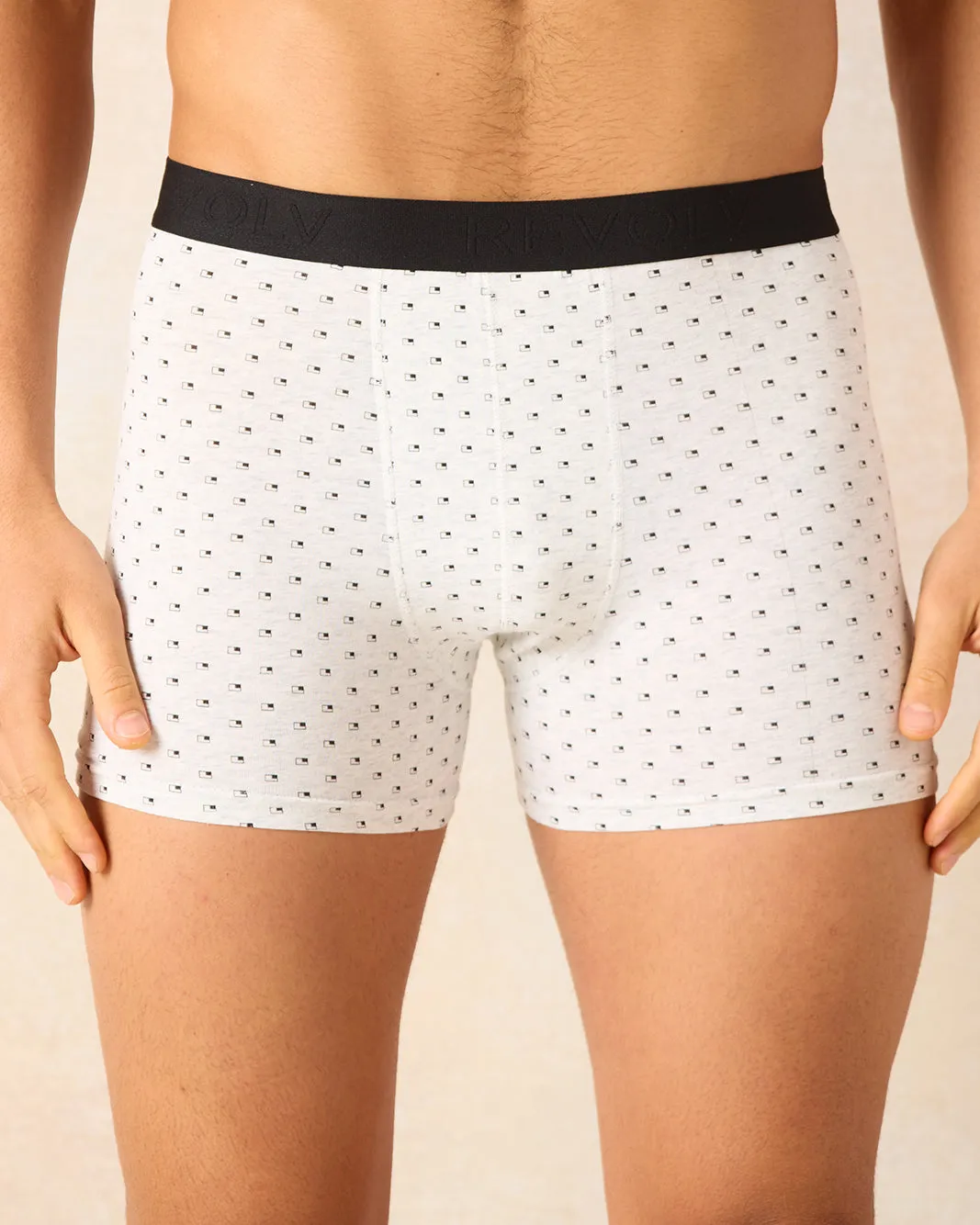 Men Ecru And Charcoal Boxers Brief Set (Pack of 2) sold by Redtag product image thumbnail 2