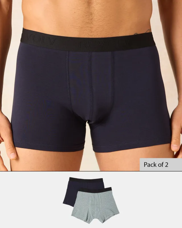 Men Grey And Black Boxers Brief Set (Pack of 2) sold by Redtag