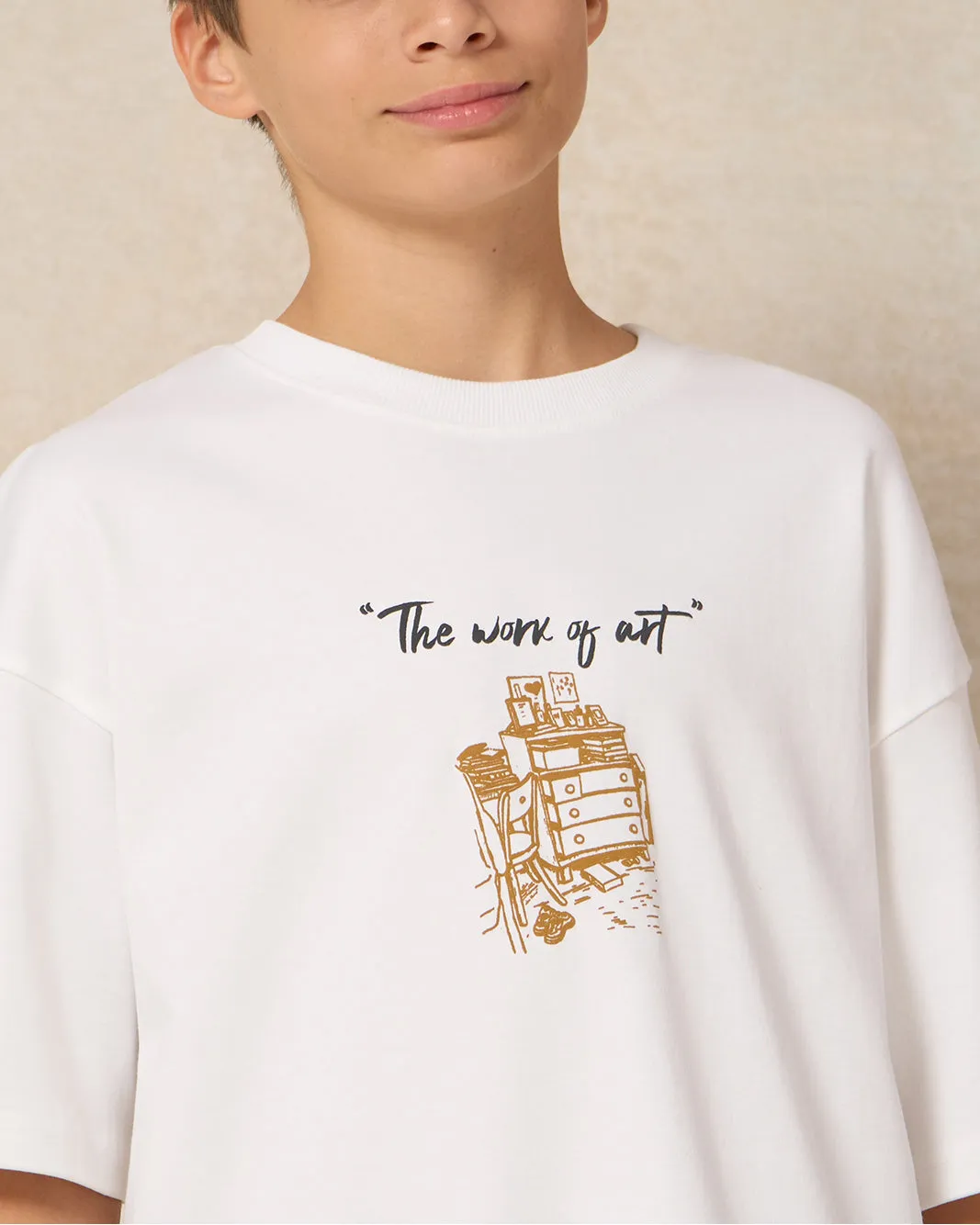 Senior Boys White The Work Of Art Oversize T-Shirt sold by Redtag product image thumbnail 4