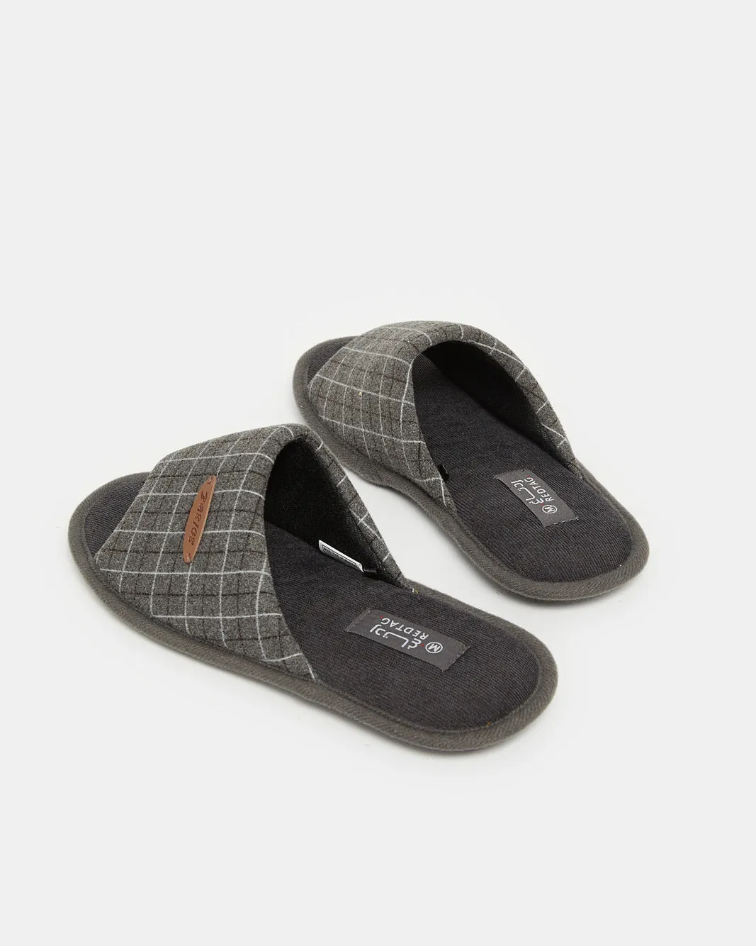 Men Grey Checkered Slipper sold by Redtag product image thumbnail 4