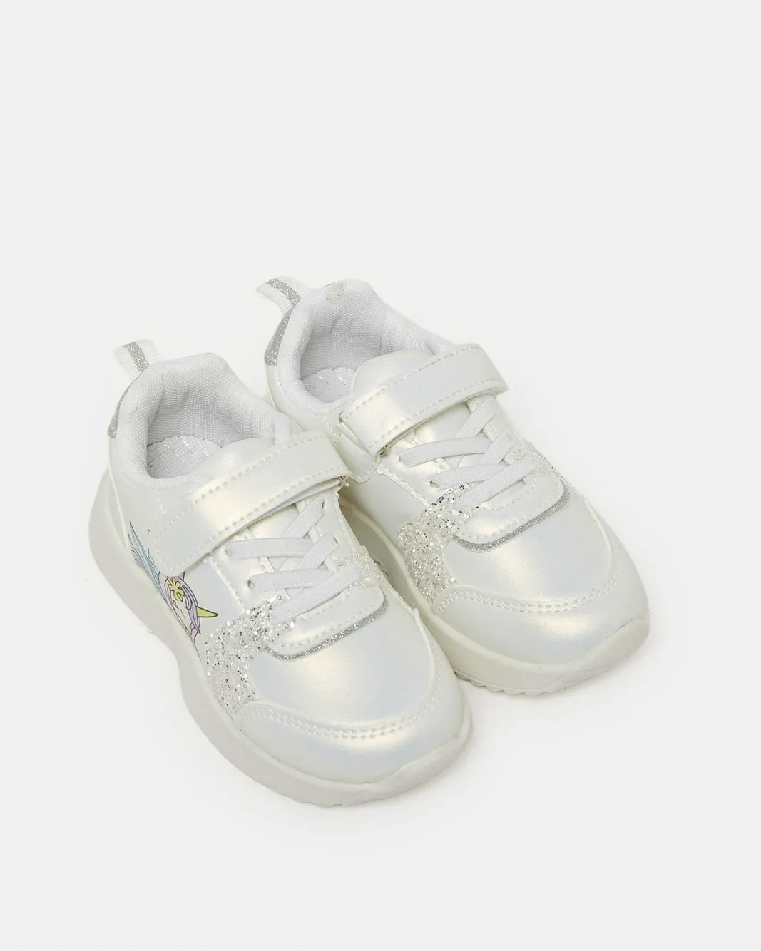Girls White Unicorn Trainer sold by Redtag product image thumbnail 2
