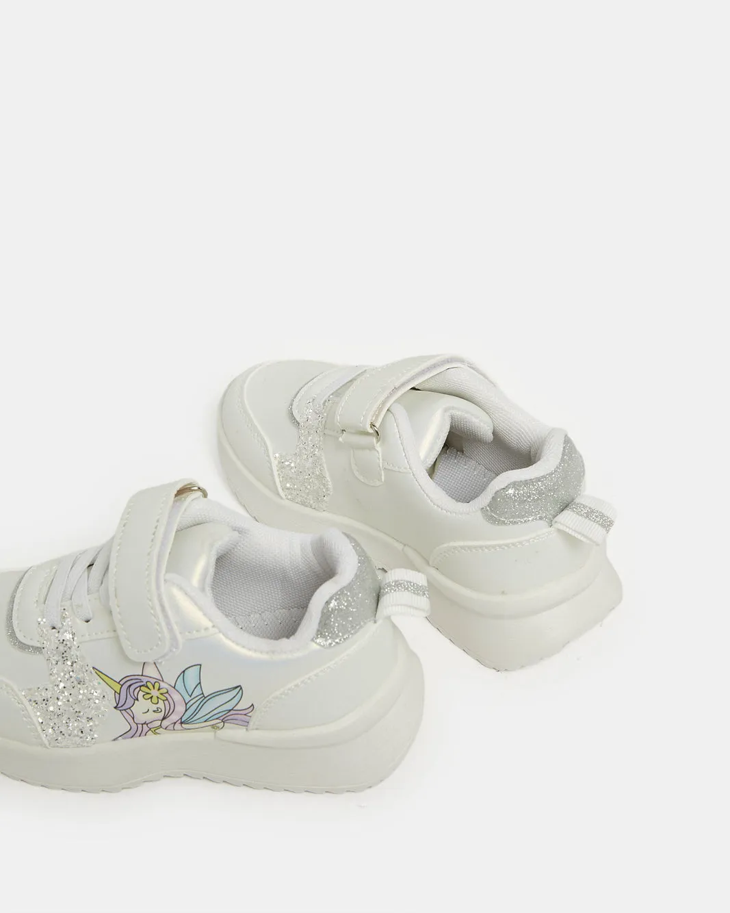 Girls White Unicorn Trainer sold by Redtag product image thumbnail 4