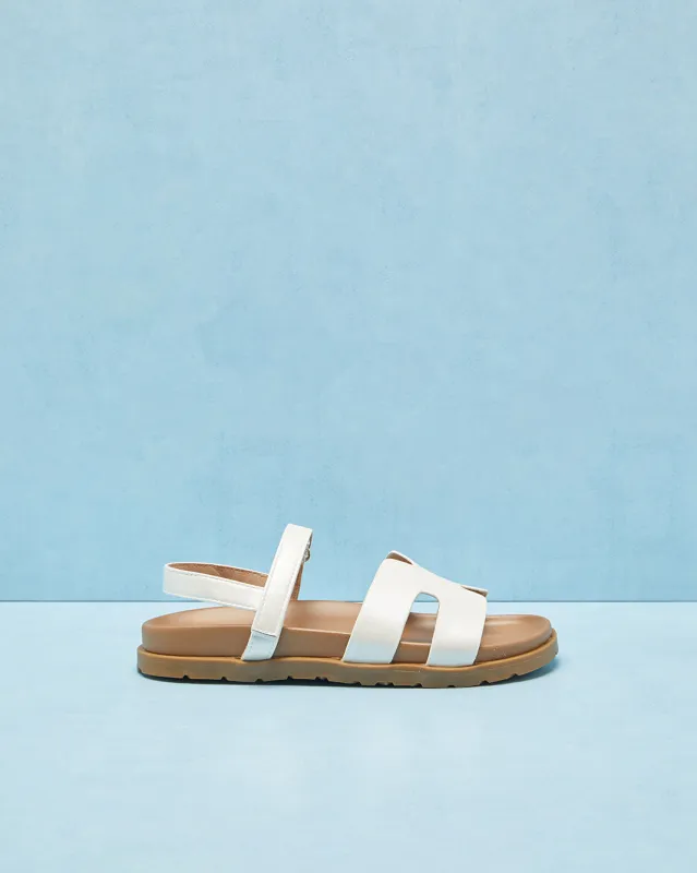 Senior Girls White Strap Sandal sold by Redtag