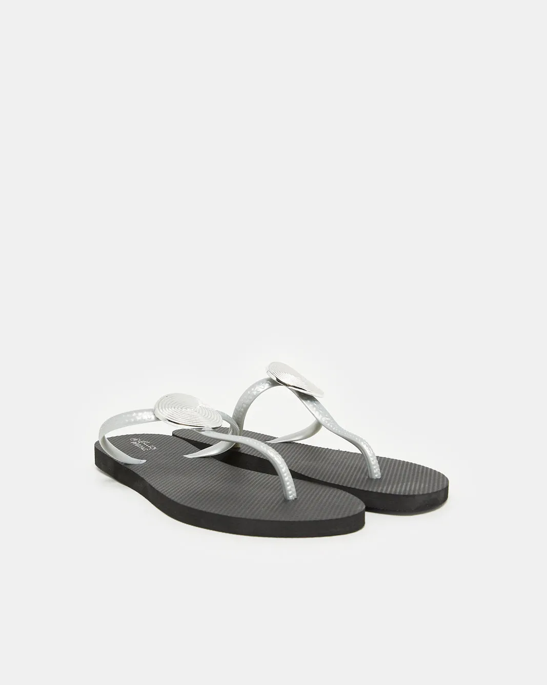 Women Black With Silver Buckle Trim Flip Flop sold by Redtag product image thumbnail 2