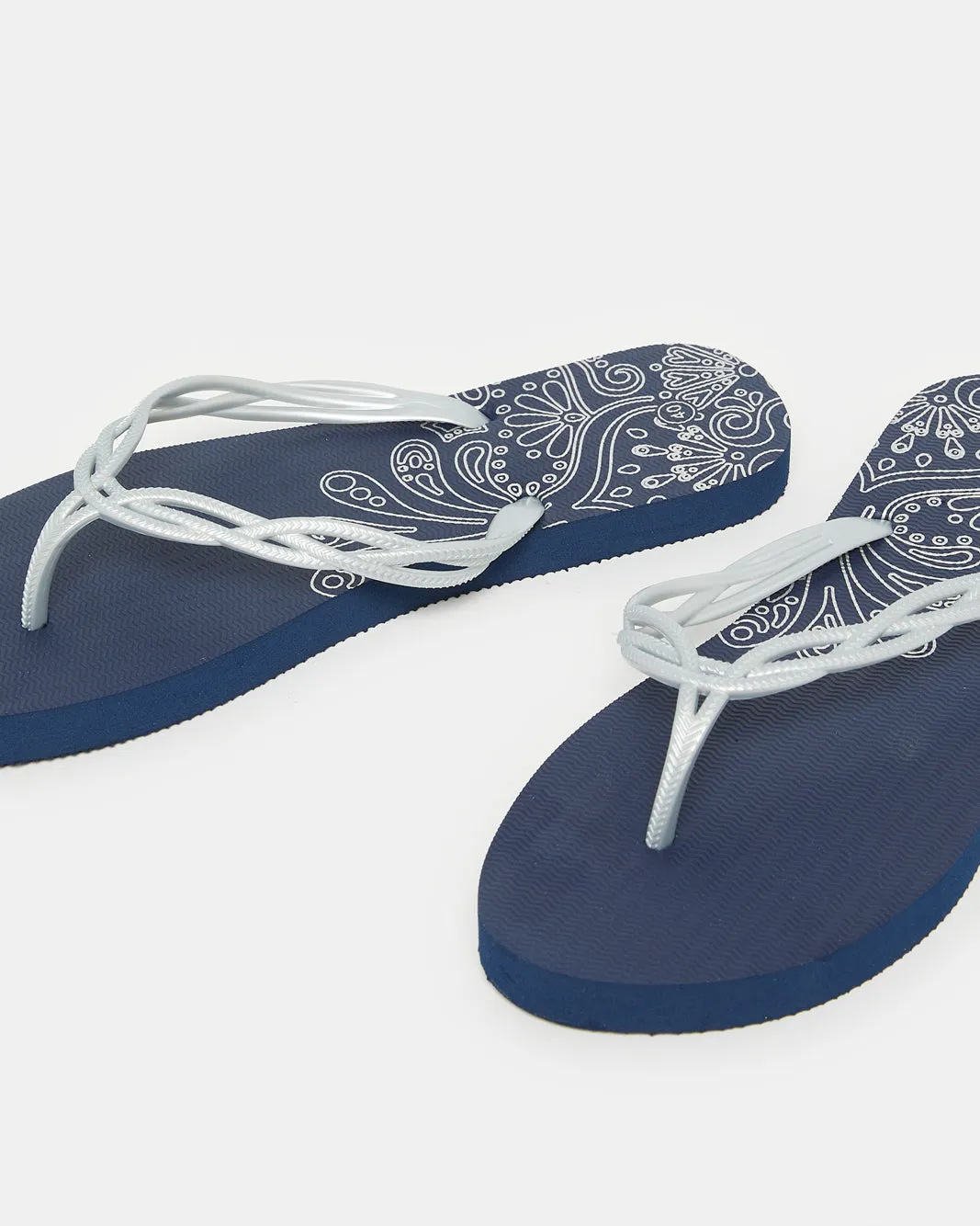 Women Blue With Silver Strap Flipflop sold by Redtag product image thumbnail 3