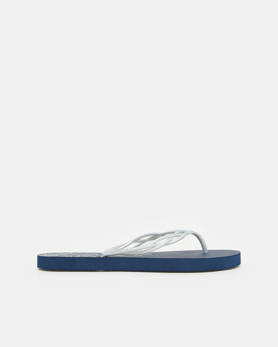 Women Blue With Silver Strap Flipflop sold by Redtag