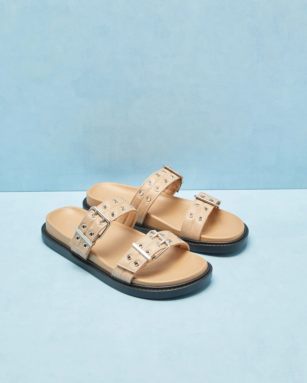 Women Beige Comfort Buckle Trim Mule sold by Redtag product image thumbnail 2