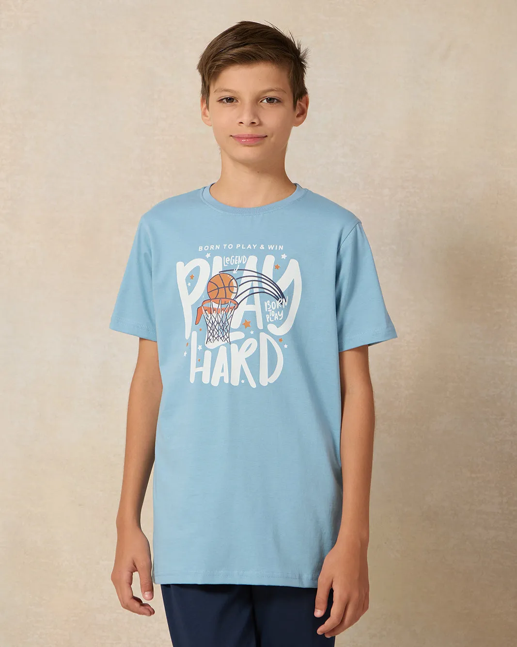 Senior Boys Blue And Navy Play Hard Pyjama Set (2 Piece) sold by Redtag product image thumbnail 2