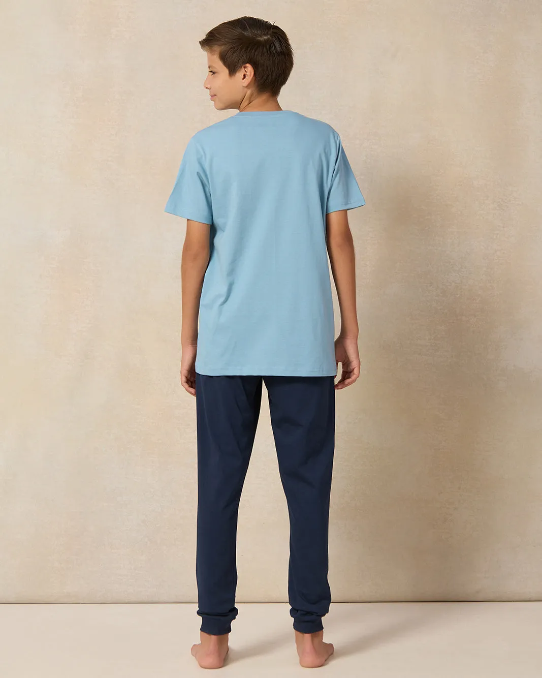 Senior Boys Blue And Navy Play Hard Pyjama Set (2 Piece) sold by Redtag product image thumbnail 4