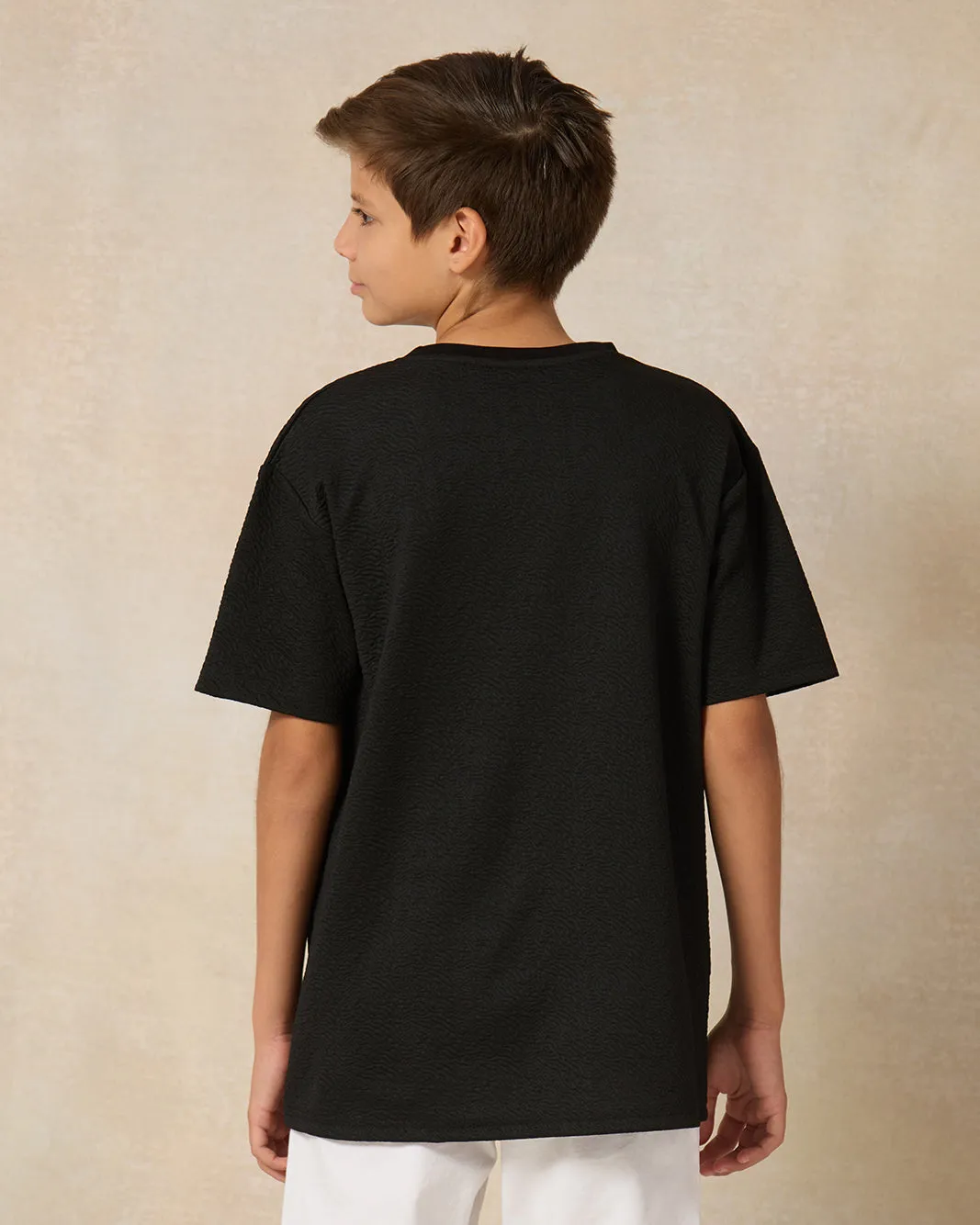 Senior Boys Black Printed T-Shirt sold by Redtag product image thumbnail 3