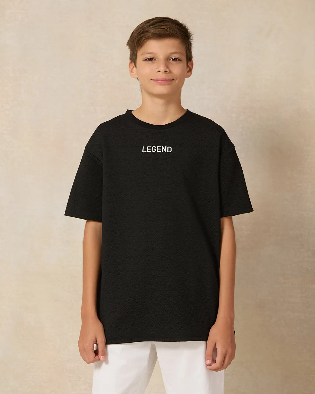 Senior Boys Black Printed T-Shirt sold by Redtag