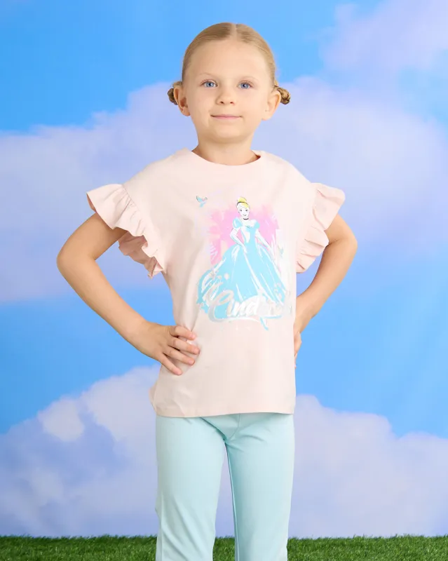 Girls Pink Cinderella Foil Print T-Shirt sold by Redtag