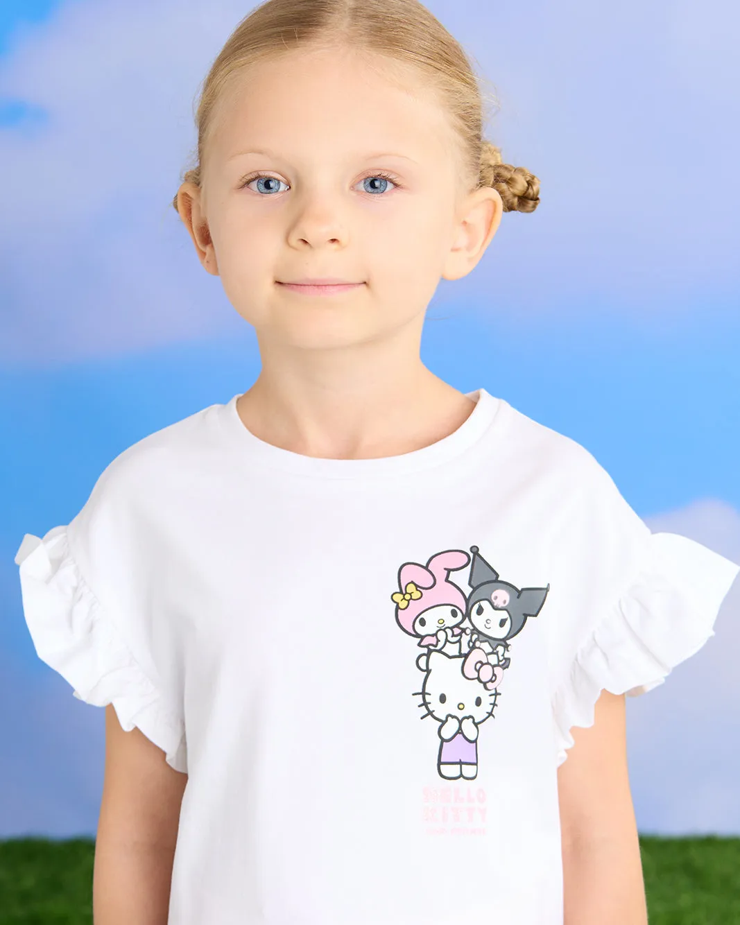 Girls White Hello Kitty & Friends Glitter Printed T-Shirt sold by Redtag product image thumbnail 4