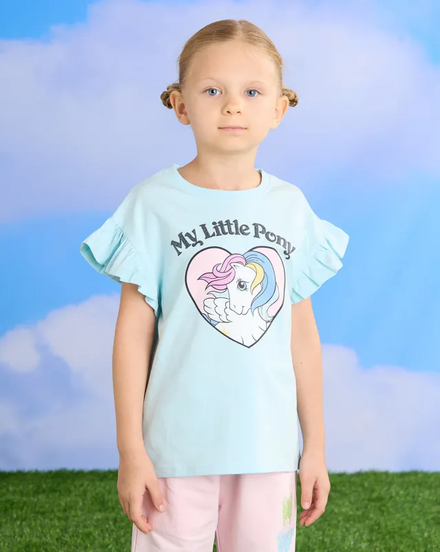 Girls Blue My Little Pony Glitter Printed T-Shirt sold by Redtag