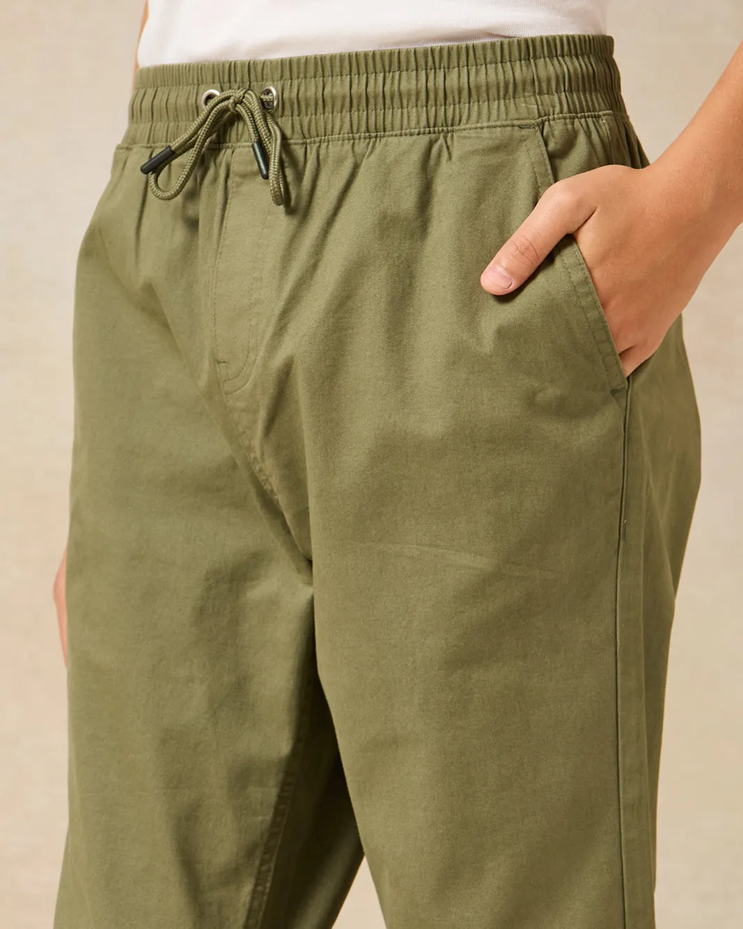 Senior Boys Olive Pull On Joggers sold by Redtag product image thumbnail 4