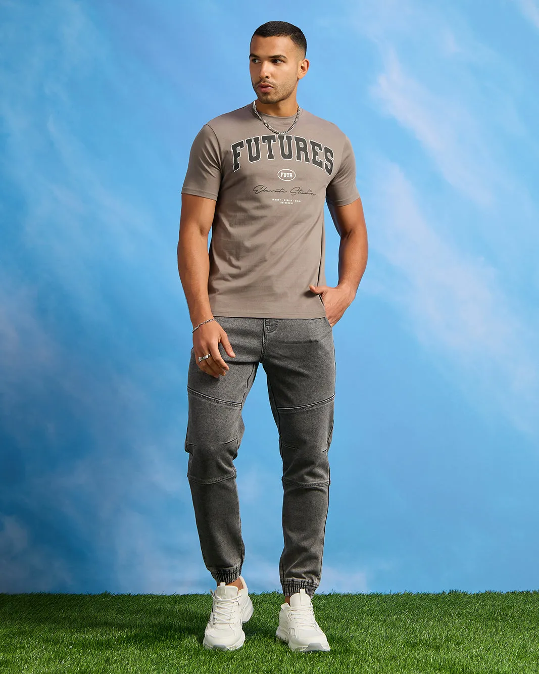 Men Grey Graphic T-Shirt sold by Redtag product image thumbnail 2