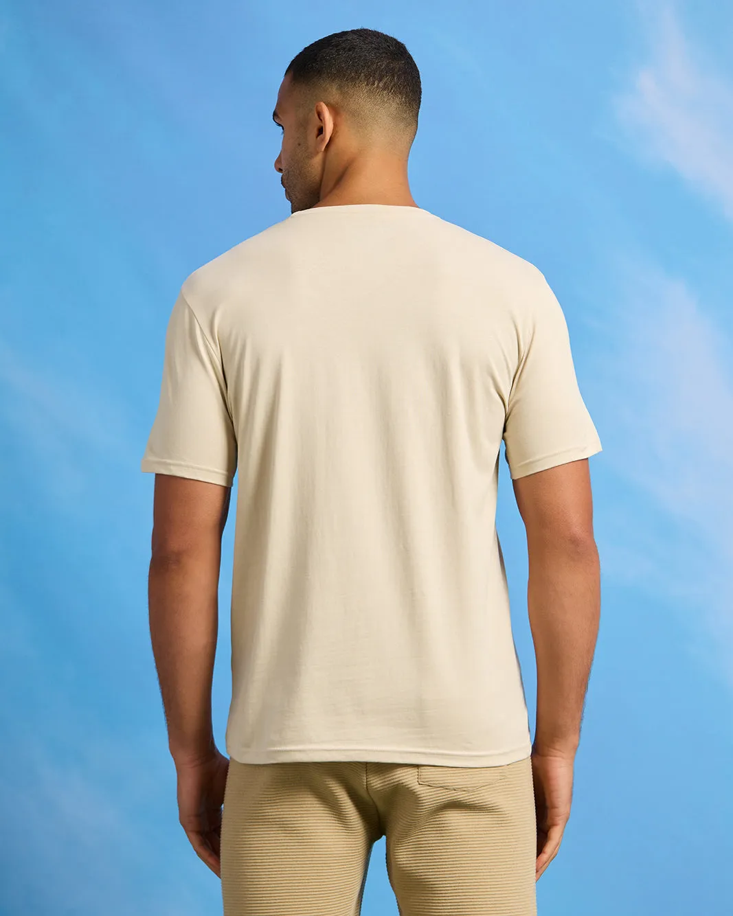 Men Beige Graphic T-Shirt sold by Redtag product image thumbnail 3